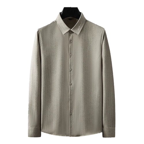 Демисезонная элитная рубашка для отдыха, с вышивкой, облегающий крой, изысканный стиль