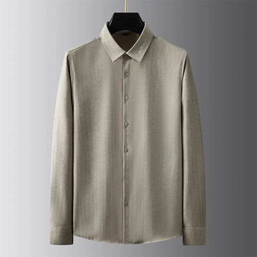 Демисезонная элитная рубашка для отдыха, с вышивкой, облегающий крой, изысканный стиль