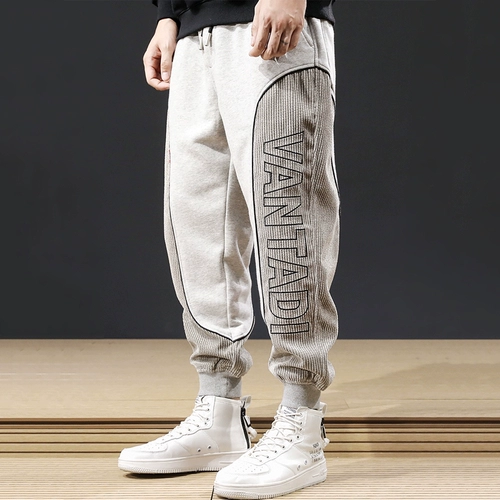 Демисезонные мужские трендовые универсальные вельветовые штаны, в корейском стиле, оверсайз