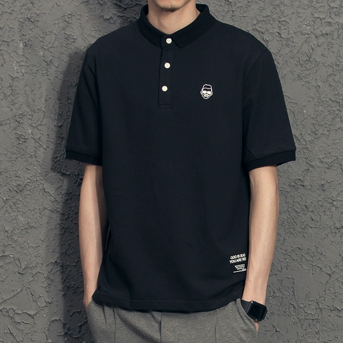 Летняя трендовая футболка polo, японская хлопковая брендовая рубашка для отдыха, с вышивкой