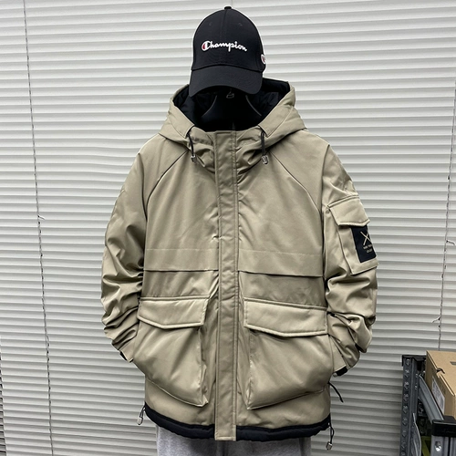 Мужская демисезонная толстовка с капюшоном, короткая утепленная куртка для отдыха, пуховик