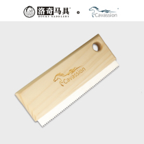 Cavassion Wooden Handle Scraper Stainless Steel Rack Stable Supplies Lodge Saddlery 8802038