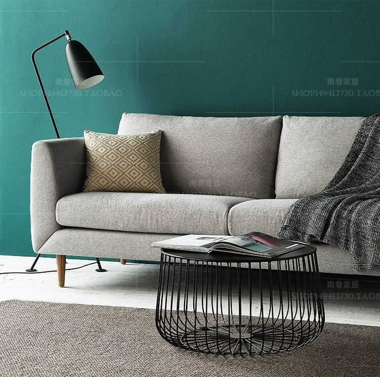 Phong cách Bắc Âu màu xám vải sofa màu đỏ căn hộ nhỏ túi mềm hậu hiện đại đơn giản sofa ba người tùy chỉnh - Ghế sô pha