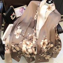 Noble elegant female silk silk scarf female Hangzhou silk Mulberry Silk double-layer buckle mother scarf long shawl