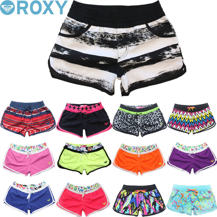 Foreign trade ROXY female beach trousers loose casual line loose large - code sports shorts hot pants swim - dry