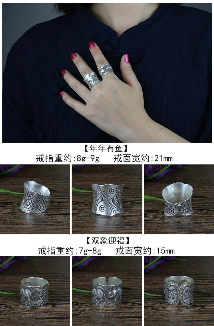 Original Chiang Mai Thái handmade bạc S925 sterling vòng bạc nam and female models để làm ngón giữa vòng ngón trỏ cũ nhẫn vàng tây nữ