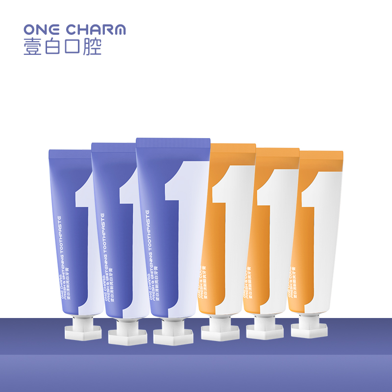 OneCharm亮白舒缓牙膏持久清新亮齿冷热酸甜防酸舒缓6件套