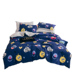 Bông denim bông phim hoạt hình Sesame Street Cookie monster Elmo phòng ngủ ba bộ khăn trải giường quilt 1,8 mét Li - Bộ đồ giường bốn mảnh chan ga goi Bộ đồ giường bốn mảnh