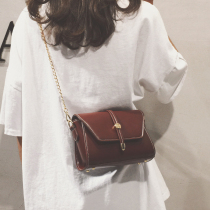 Leather shoulder bag Joker ins small fragrant wind new bag women 2021 explosive chain shoulder small square bag summer