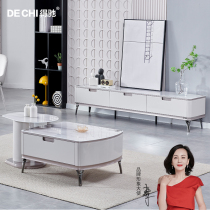 Dechi jade crystal coffee table TV cabinet combination modern simple light luxury style high-end small apartment living room new style