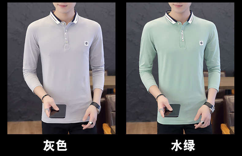Cậu bé học sinh trung học cơ sở 131,517 tuổi đã dẫn dắt áo thun nam dài tay áo sơ mi polo nhỏ để làm áo khoác dưới áo thun polo nam
