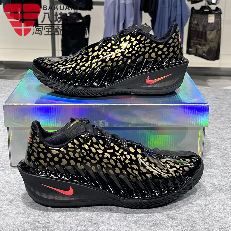 Nike Men's Shoes 2026 Summer Wembanyama Signature Model Black and Gold Leopard Print Shock-Absorbing Practical Basketball Shoes Iu1961-001