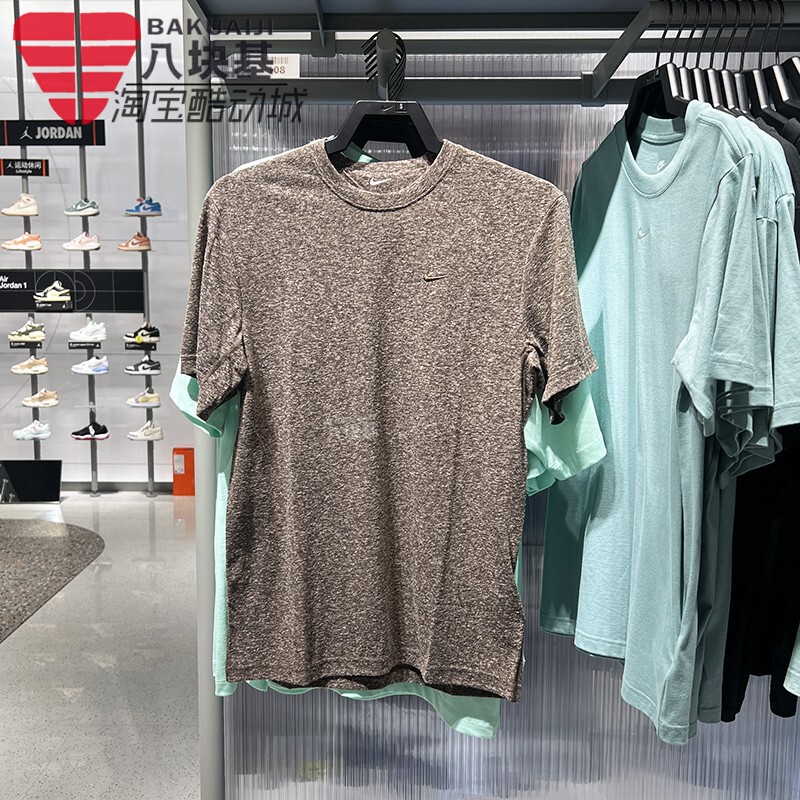 Nike Men's 2025 Autumn Collection Embroidered Small Swoosh Quick-Dry Comfortable Skin-Friendly Sports Short-Sleeve T-Shirt Hv0436-237