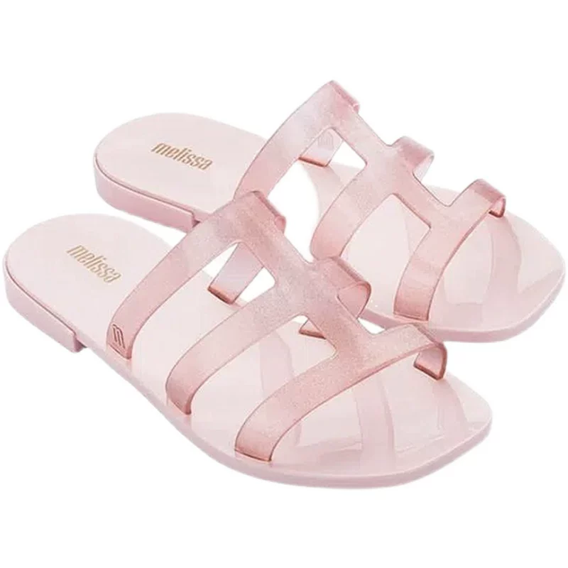 Специальное предложение подлинные женские шлепанцы Melissa Melissa, римская плоская пляжная обувь с образами людей, холодная, желейная обувь