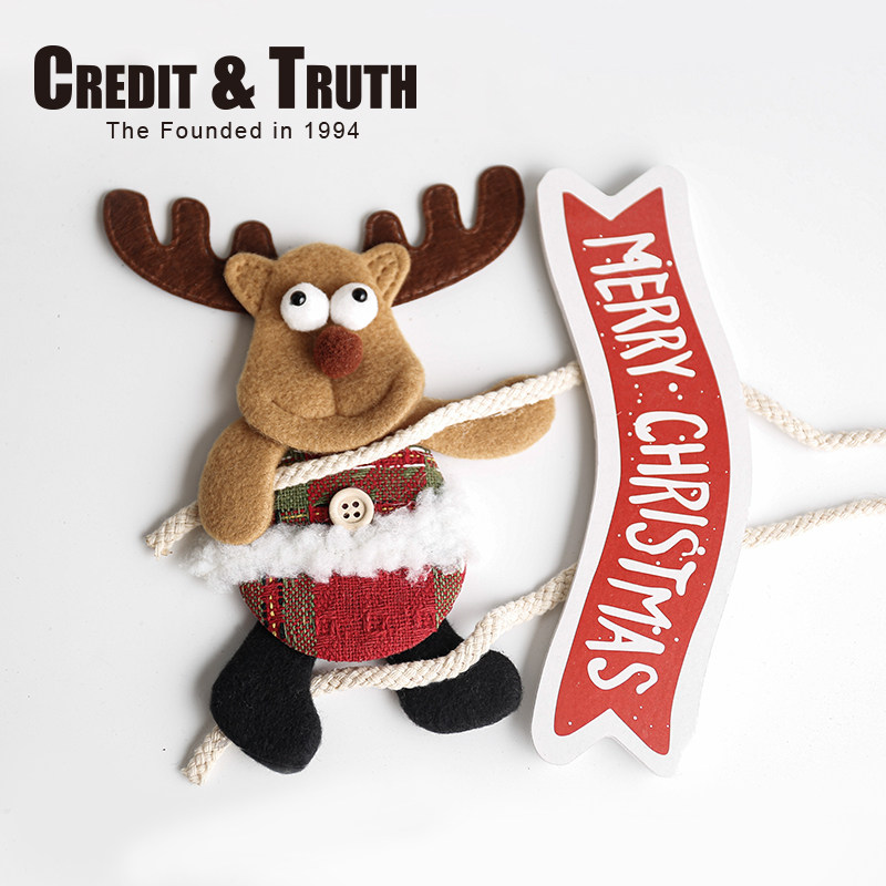 Christmas decoration pendant old man's door hanging Christmas tree elk decoration shopping mall store holiday scene decoration