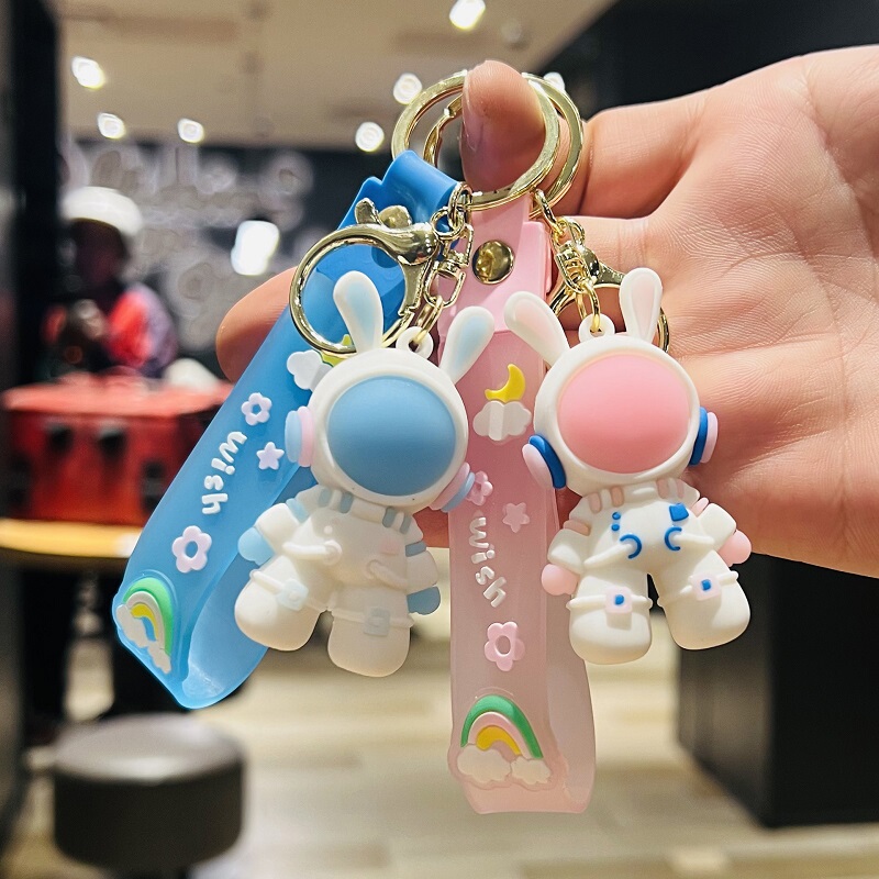 Internet-Famous Space Rabbit Keychain 3D Doll Astronaut Bunny Pendant Mid-Autumn Festival Shopping Mall Event Small Gift
