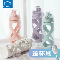 Music buckle glass water Cup portable female heat-resistant glass large capacity office tea cup cute home