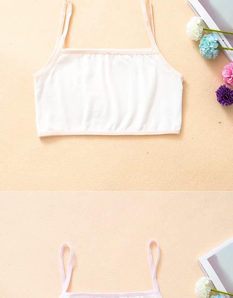 Thiếu niên bông phát triển thời kỳ đồ lót ống áo ngực đáy áo vest một mảnh trẻ em sling quấn ngực học sinh áo bra mặc với sơ mi trắng