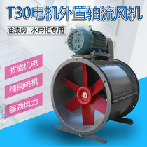 Jiuzhou Pratt & Whitney T30 motor external axial flow fan 380V explosion-proof industrial water curtain spray paint room dust removal exhaust fan