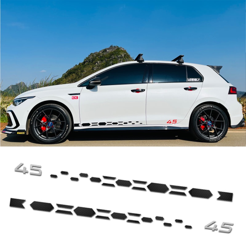 Golf 8 Gti Clubsport 45Th Anniversary Edition Body Side Front Door Decoration Modification Side Skirt Stickers