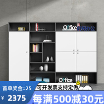 Office furniture cabinet documents high cabinet wood files information cabinet plate lockers floor boss bookcase black and white