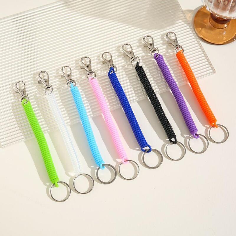 Mobile Phone Earphone Case Spring Cord Retractable Keychain Multi-Color Elastic Cord Rebound Keychain Colorful Spring Buckle Anti-Lost