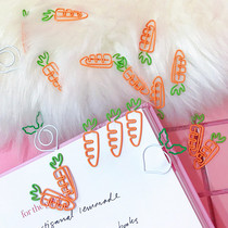 Girl heart paperclip bookmark creative cute carrot white radish sticky note clip Photo storage clip pin
