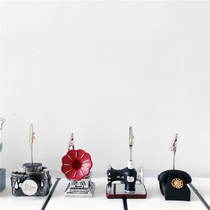 ins Creative sticky note stand vertical retro camera Photo clip Message clip Desktop decoration small ornaments