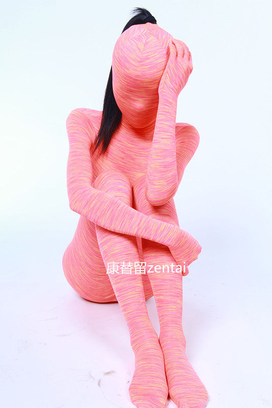 Contiliu zentai orange red section dyeing yarn all-inclusive tights tailored to zentai