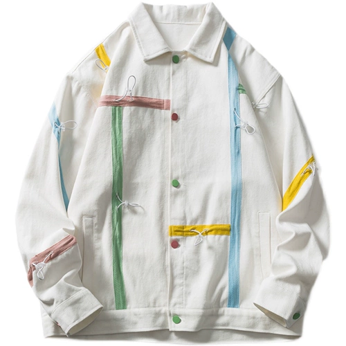 Мужская ретро сексуальная белая джинсовая куртка