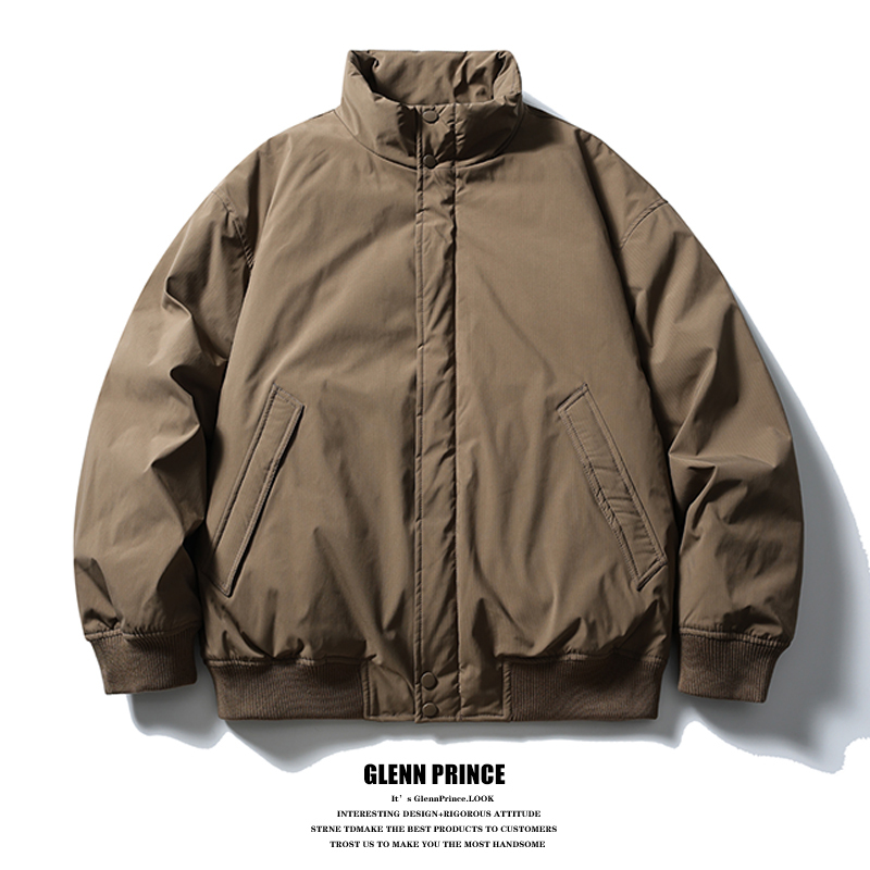 Gpstudio American Retro New Style Stand-Up Collar Workwear down Jacket Men's Winter Warm Couple White Duck down Jacket