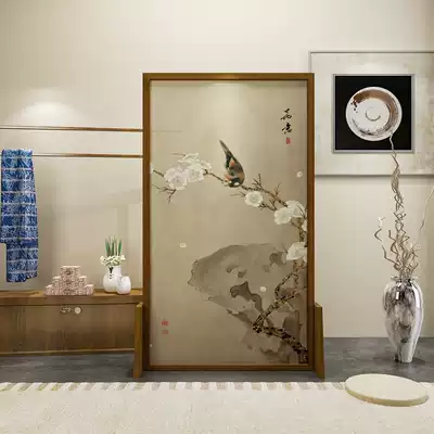 New Chinese style solid wood screen partition living room small house porch cover modern simple tea room bedroom home screen