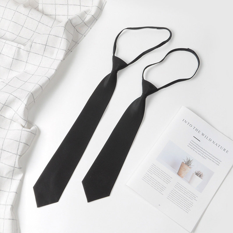 Black Tie Shirt Decoration Japanese College Style Lazy No-Tie Bachelor's Uniform Tie Female Student Male Dk Hand-Tied