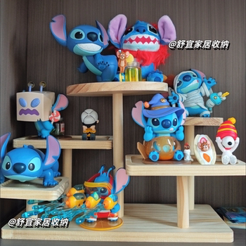 Toptoy disney hello stitch funny diary blind box figure storage display rack diy landscape rack