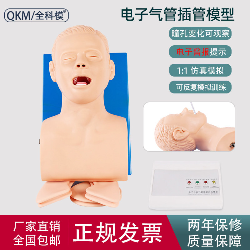 成人气管插管训练模拟人电子人体口鼻腔插管牙齿受压警报急救模型