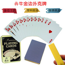 Ben Niu Phnom Penh plastic playing cards Gold foil Texas Holdem cards Iron box waterproof wide cards Small print