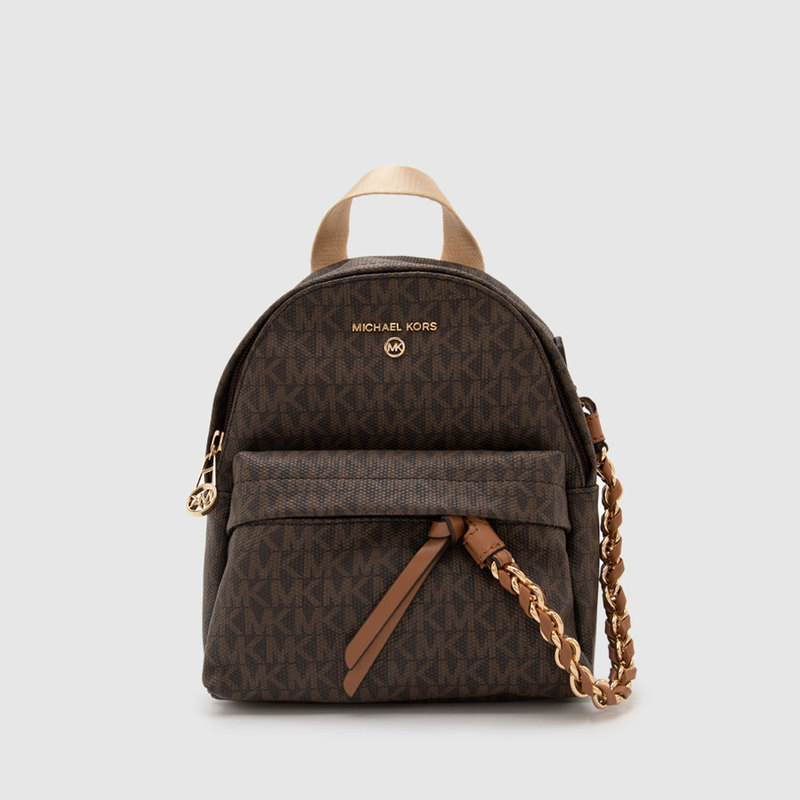 In-Stock Michael Kors Spring/Summer New Chain Woven Monogram Full-Print Women's Zippered Handbag Backpack