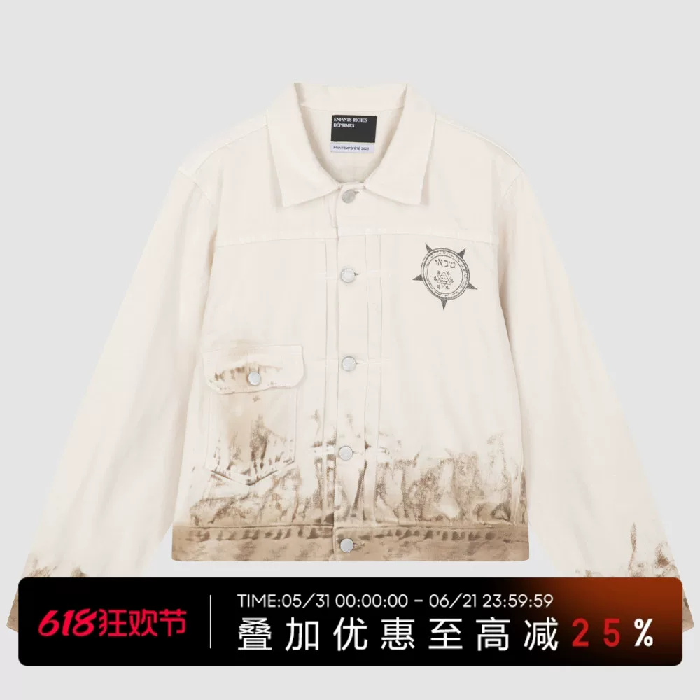 Потому ENFANTS RICCHES DEPRIMES новые стильные старые мужские длинные рукав denim jacket jacket