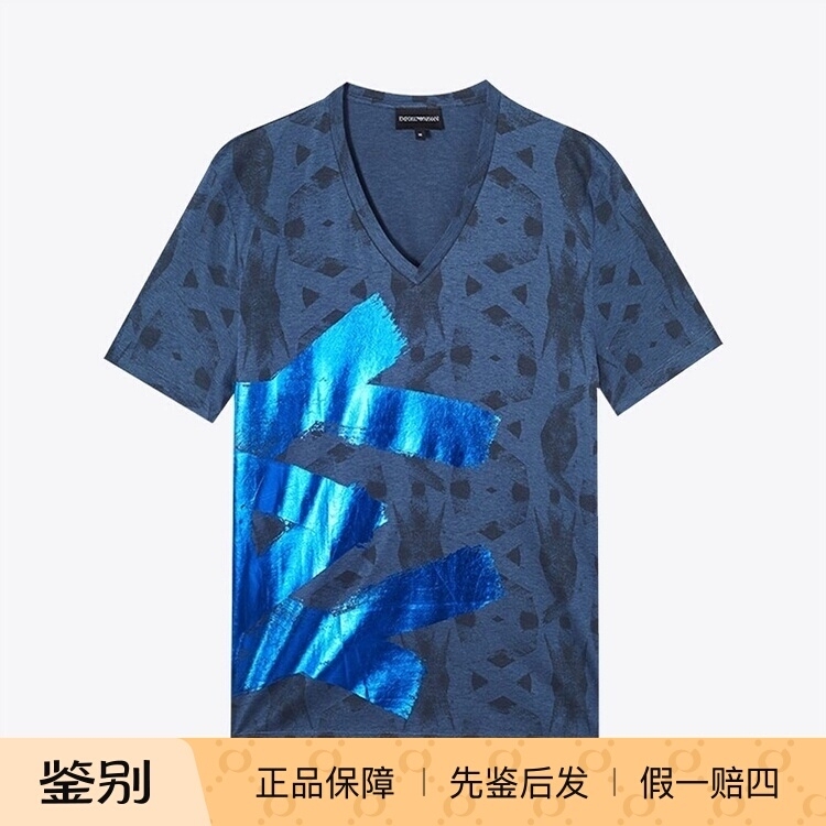 In Stock Emporio Armani Armani Ea Three-Color Graffiti Print V-Neck Men's Casual T-Shirt Short-Sleeved T-Shirt In Stock Emporio Armani Armani Ea Three-Color Graffiti Print V-Neck Men's Casual T-Shirt Short-Sleeved T-Shirt