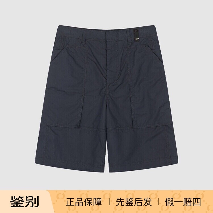 In-Stock Fendi Spring/Summer New Arrival Zipper Fashion Simple Casual Versatile Men's Straight-Leg 5-Point Shorts