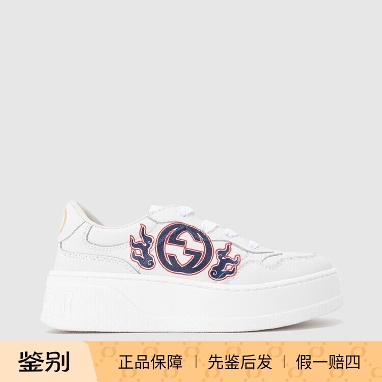 In-Stock Gucci Gucci Spring/Summer New Product Logo Lace-Up Thick-Soled Height-Increasing Boys' Low-Top Round-Toe Sports Casual Shoes