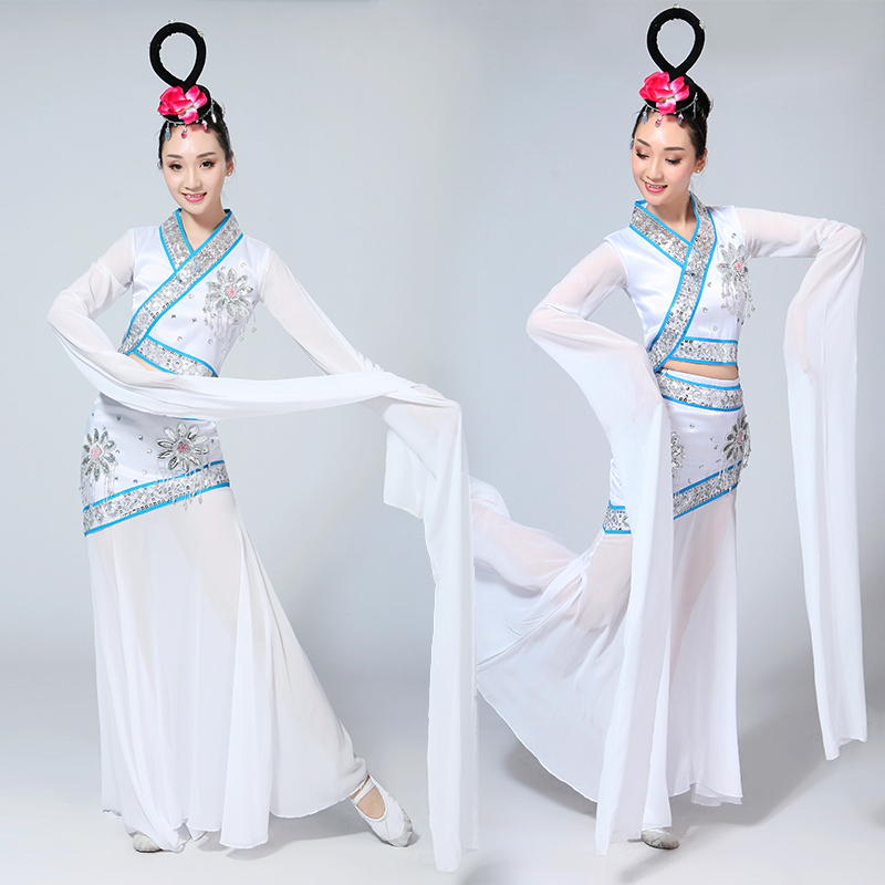 Màn trình diễn tay áo mới của Cai Wei Dance 月 月 Vũ điệu cổ điển Gradient Hanfu Dunhuang Feiti Children trang phục biểu diễn zumba