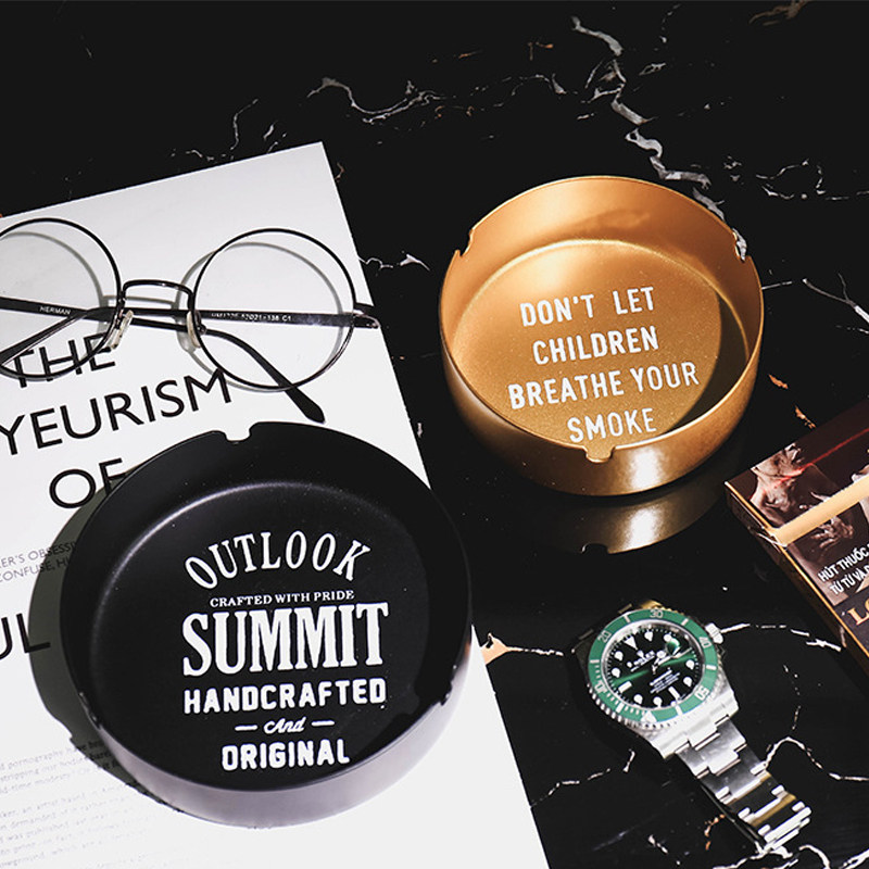 Nordic Ins Stainless Steel Ashtrays Home Living Room Tea Table High-end Minimalist Big Fashion Creative Personality Tailor-Taobao