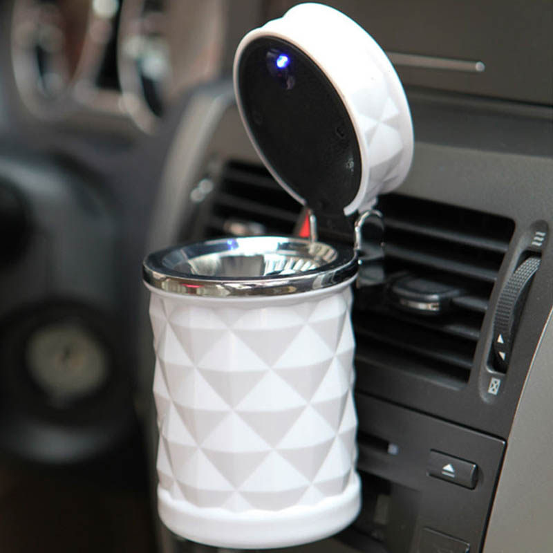 Car ashtray multifunctional LED light hanging outlet creative personality with cover universal flame retardant car ashtray