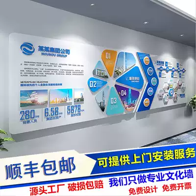 Corporate culture wall design Custom creative Company development history Staff team style 3D three-dimensional wall sticker production