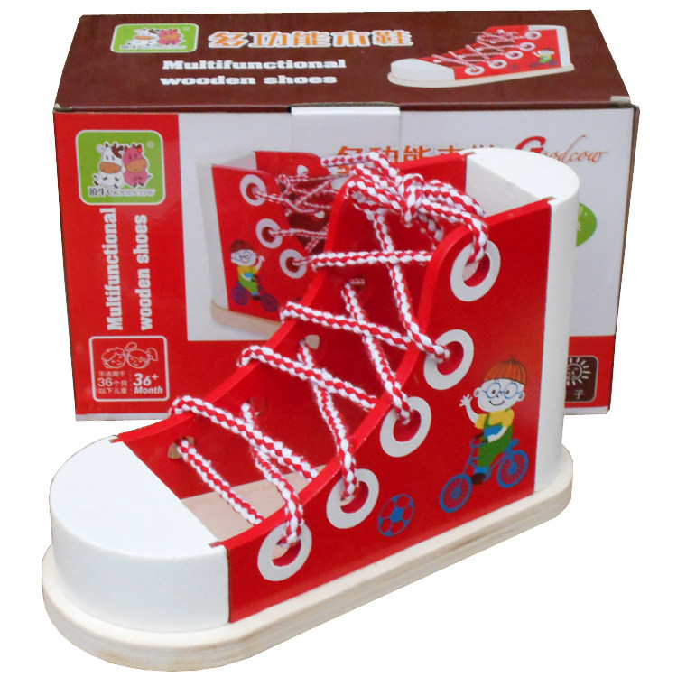 Early Teaching Aids Kindergarten Children Students Gift Puzzle Toys Versatile Learning Tying Laces Shoes Tie Laces