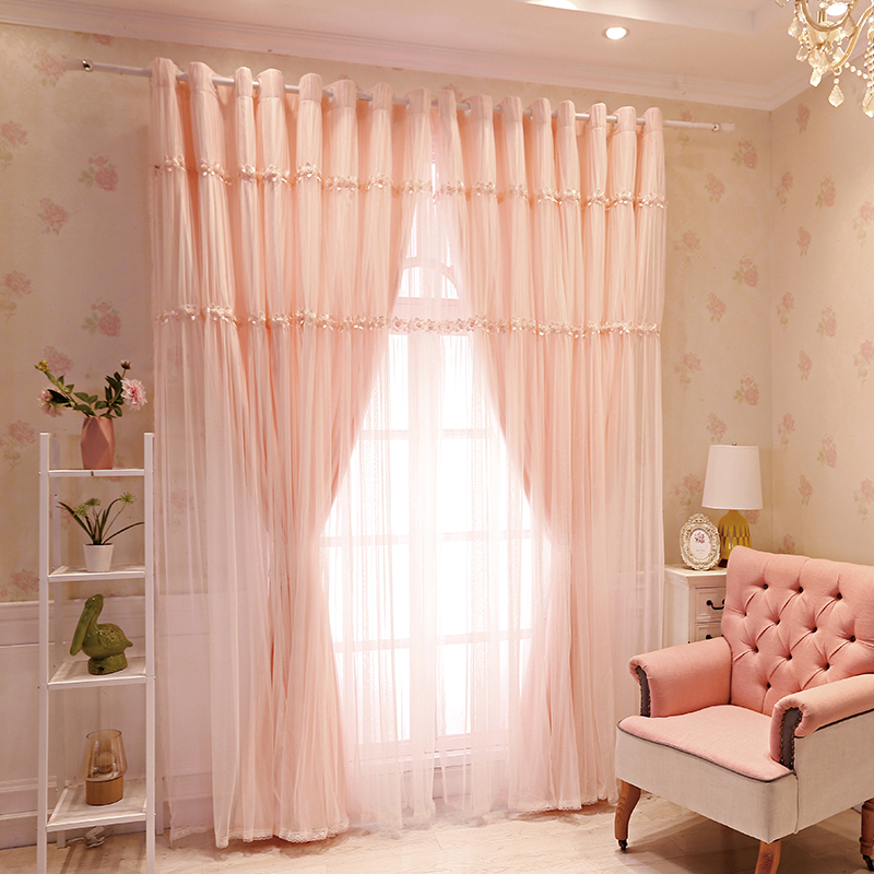 Korean-Style Pink Internet-Famous Curtains, Princess-Style Dreamy Bedroom, Wedding Room, Blackout, Fresh, Simple, Modern, Ready-Made Sheer Curtains Korean-Style Pink Internet-Famous Curtains, Princess-Style Dreamy Bedroom, Wedding Room, Blackout, Fresh, Simple, Modern, Ready-Made Sheer Curtains
