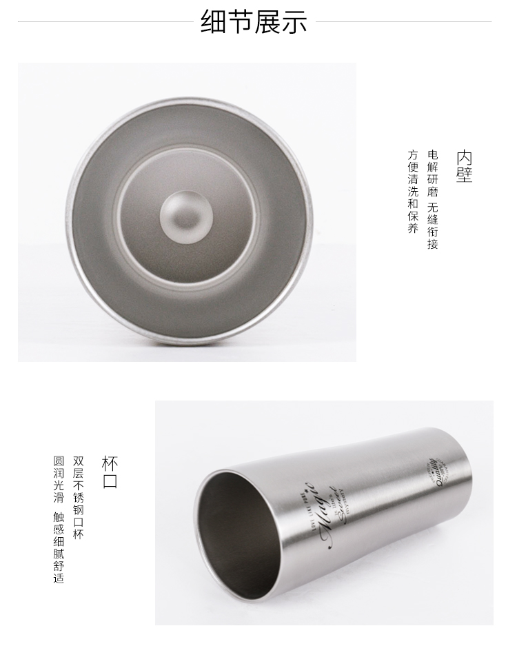 Liyang tách trà cách nhiệt Nhật Bản đôi inox kinh doanh chống rơi tách nhẹ ly bia sang trọng mở lạnh - Tách bình đựng nước inox