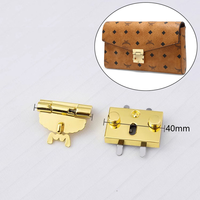 Mcm Women's Bag Tea Gold Hardware Accordion Bag Lock Accessories Bag Button Repair Envelope Bag Replacement Hardware Accessories