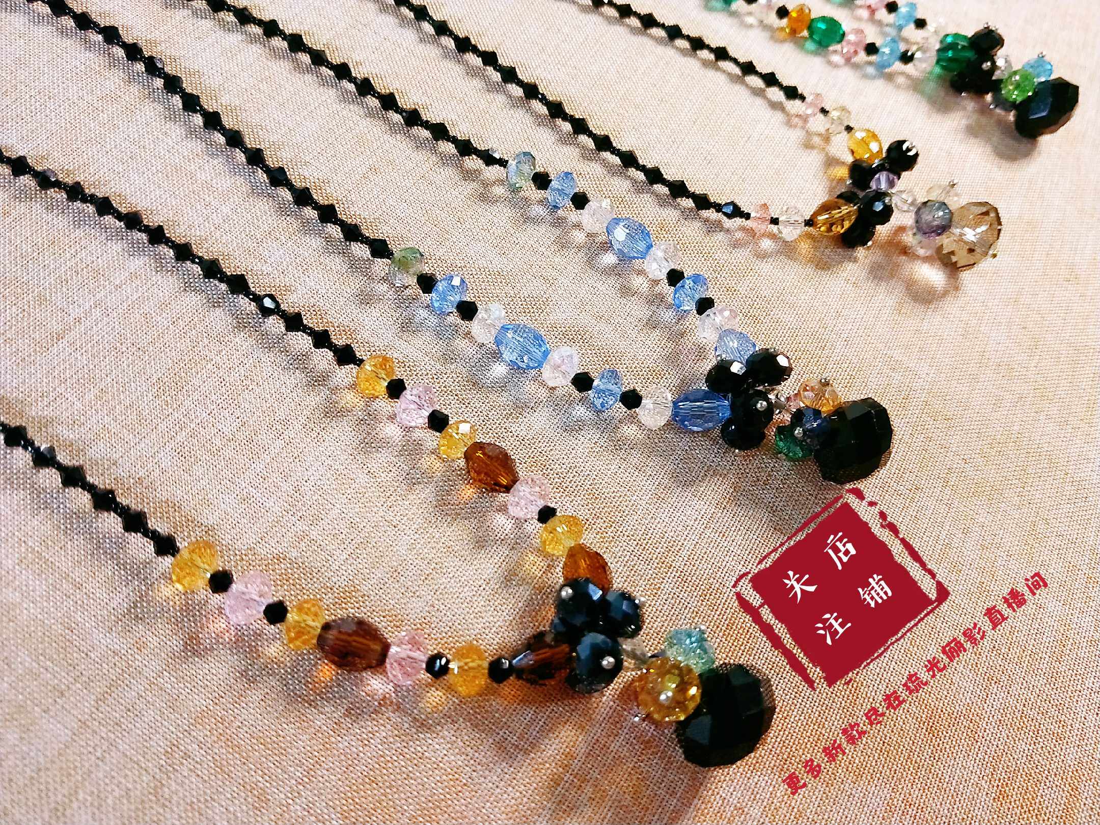 Design service brand Crystal afternoon sky colorful true self necklace custom live studio to see the real thing